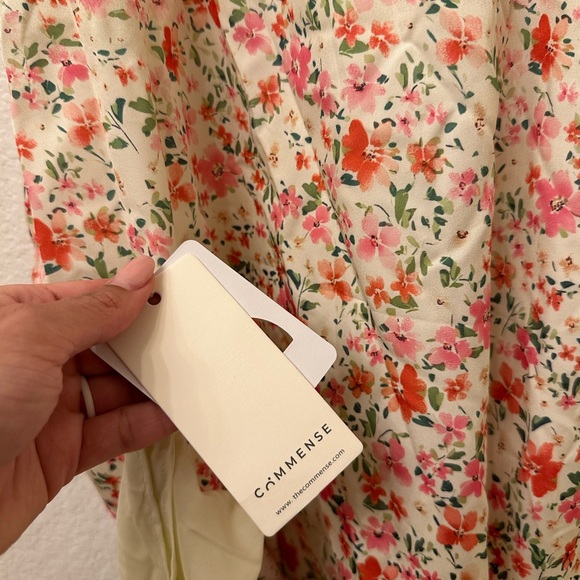 NWT Commense Floral Print Trim Cami Midi Dress - Picture 13 of 14